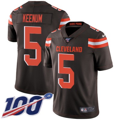 Nike Cleveland Browns #5 Case Keenum Brown Team Color Men's Stitched NFL 100th Season Vapor Untouchable Limited Jersey